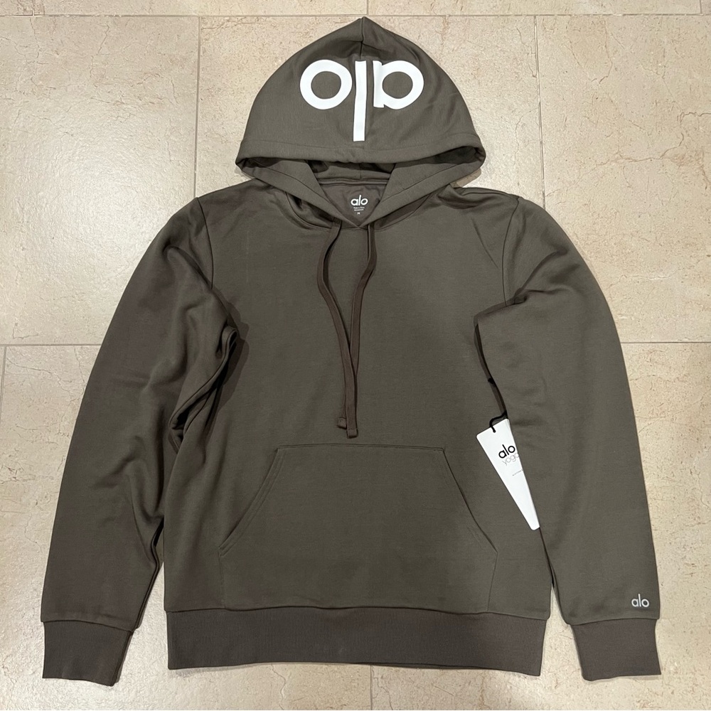 Alo Men’s Caliber Hoodie in Olive Branch Size M - Picture 2 of 12